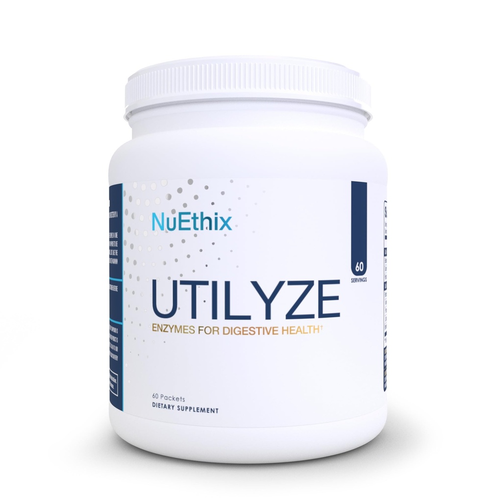NuEthix Formulations Utilyze Enzimi per il benessere digestivo, Integratore alimentare per l'assorbimento dei nutrienti, 60 Pacchetti di viaggio