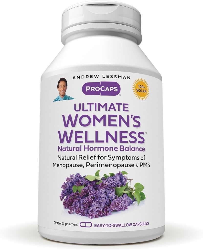 ANDREW LESSMAN Ultimate Women’s Wellness 360 Capsules - Naturalmente allevia i sintomi di menopausa, PMS, Perimenopause con Soy Isoflavones, EGCG, Cranberry, Indole-3-Carbinol. Capsule facili da ingoiare