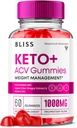Bliss Keto ACV Gummies Supporto avanzato, Bliss Keto Gummies, Keto Bliss Massima Forza Keto+ ACV Aceto di Mele Folate Supplemento di vitamina, Blissketo Keto+ACV 1000MG Acido Folico (60 Gummies)