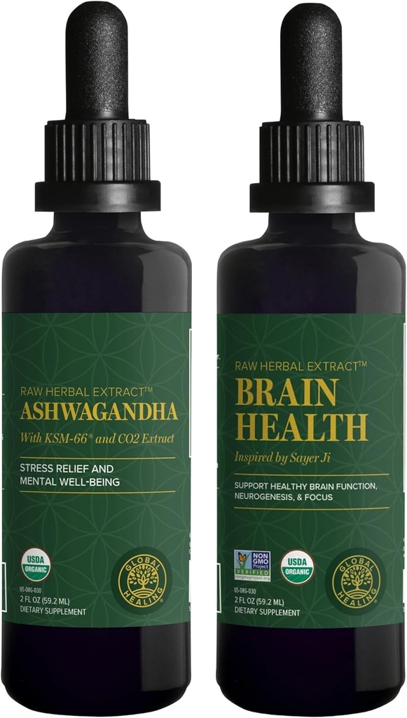 Global Healing Center Ashwagandha & Brain Health Kit - Ashwagandha Complex, Supporta Mood, Funzione