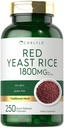 Carlyle Red Yeast Rice Supplement | 1800 mg | 250 capsule | Non OGM & Gluten Free