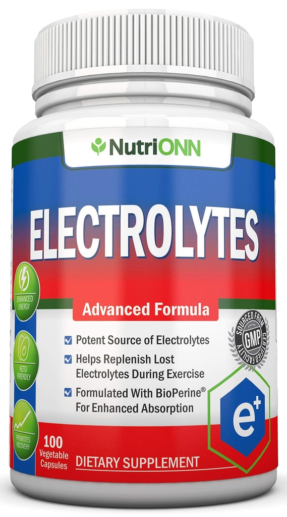 Elettroliti - 100 capsule naturali di ricambio per elettroliti - Pillole Premium Keto Friendly - No Zucchero - Grande per l'idratazione, Rinnovo & Rivitalizzazione - Minerali di trace Potassio, Magnesio, Sali di sodio