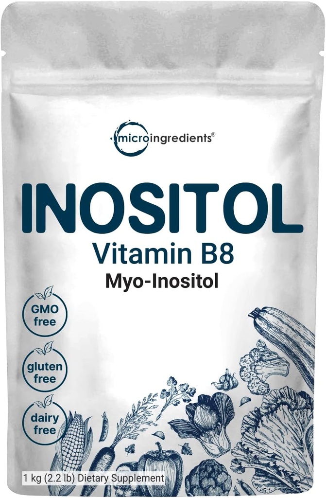 Micro Ingredienti Polvere di mio-inositolo, 2.2lb (1666 Serve) | Integratore di inositolo per le donne | Supporta l'equilibrio ormonale e la salute ovarica | Non-GMO, Vegan, Filler-Free