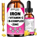 Supplemento di ferro per gli uomini e i bambini delle donne, vitamina C di ferro, A, B-Complex, il ferro Vegan getta la vitamina liquida di alta potenza & di ferro supplementi per l'anemia, la cella del sangue rossa, l'energia, il costruttore di sangue, il Gentle