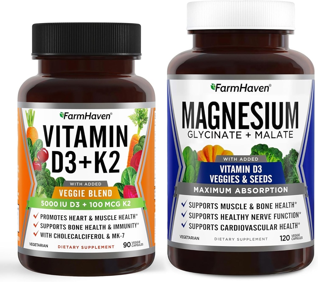 FarmHaven Magnesio Glicinato e Vitamina D3 K2