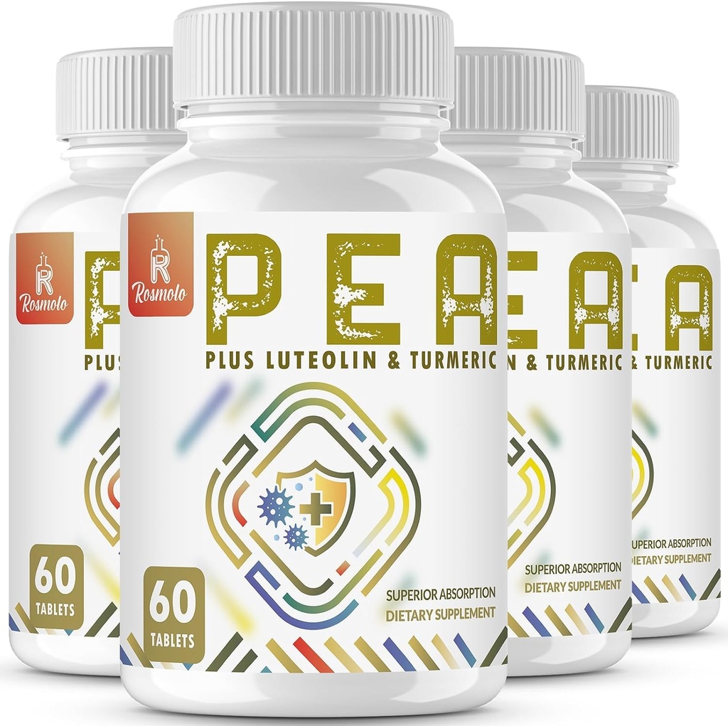 1500 MG Palmitoylethanolamide con Luteolin 98% & Turmeric, Alto assorbimento, Integratore di Pea Micronized per Gestione Discomfort- USA Made - 240 Tablet