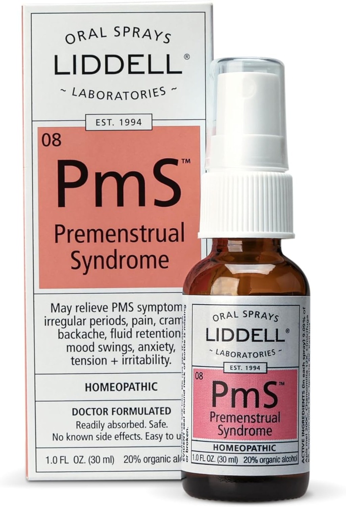 Liddell PMS - Natural Omeopathic Oral Spray - Maggio Aiuto con Problemi associati a Periodo Muscle Discomfort, Mood Swings, and Back Discomfort - 1.0 fl. Oz