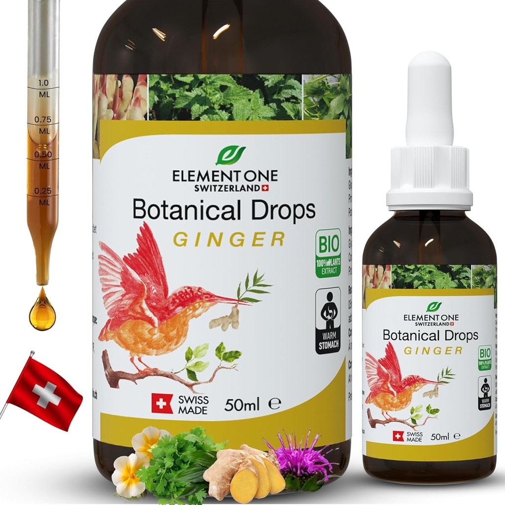 Gocce Botaniche Naturali – Enzimi Ginger e Digestivi in una Formula Organica per il Benessere Comprehensive, Supporto Sistema Immune, Promuovere il Rilievo di Inflammazione e Migliorare la Circolazione del Sangue (50ml)