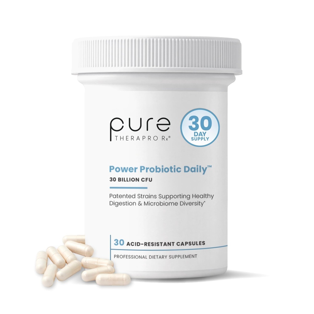 Power Probiotic Daily - 30 capsule acid-resistant | 4 Strains Proven - 30 miliardi di CFU/Capsule | Bottiglia di attivazione brevettata-Vial Desiccant per assicurare la freschezza | NO Refrigeration richiesto