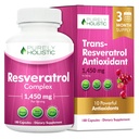 Resveratrolo puro olistico 1450mg, 90 Serve, Trans-Resveratrolo Antiossidante Supplemento con vitamina C e Polyphenol Complex, 180 capsule vegane