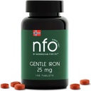 NFO Gentle Iron [100 compresse] Norwegian High-Absorption Iron Complex with Patented Ferrochel Chelated Iron, Gentle on The Stomach, Vegan-Friendly, Non-Constipating