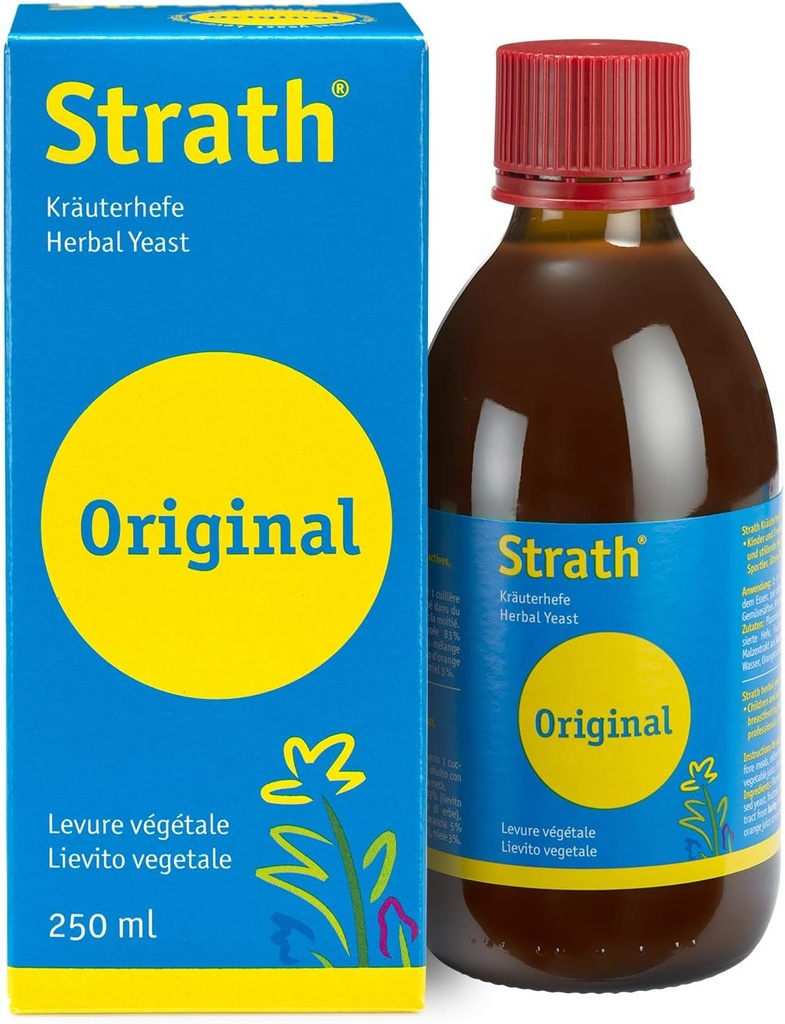 Strath, Fermented Herbal Yeast Postbiotic | 8.4 Fl Oz Daily Nutritional Supplement Liquid | Supporta il metabolismo | Vegetariano | Lattosio-Free | No Artificial Additives | Single Count