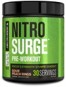 Jacked Factory NITROSURGE Pre Supplemento di allenamento - Energia senza fine, Gains di resistenza istantanea, messa a fuoco trasparente, pompe intenzionali - NO Booster & Potente Preworkout polvere di energia - 30 Serve, Anelli di pesca acida