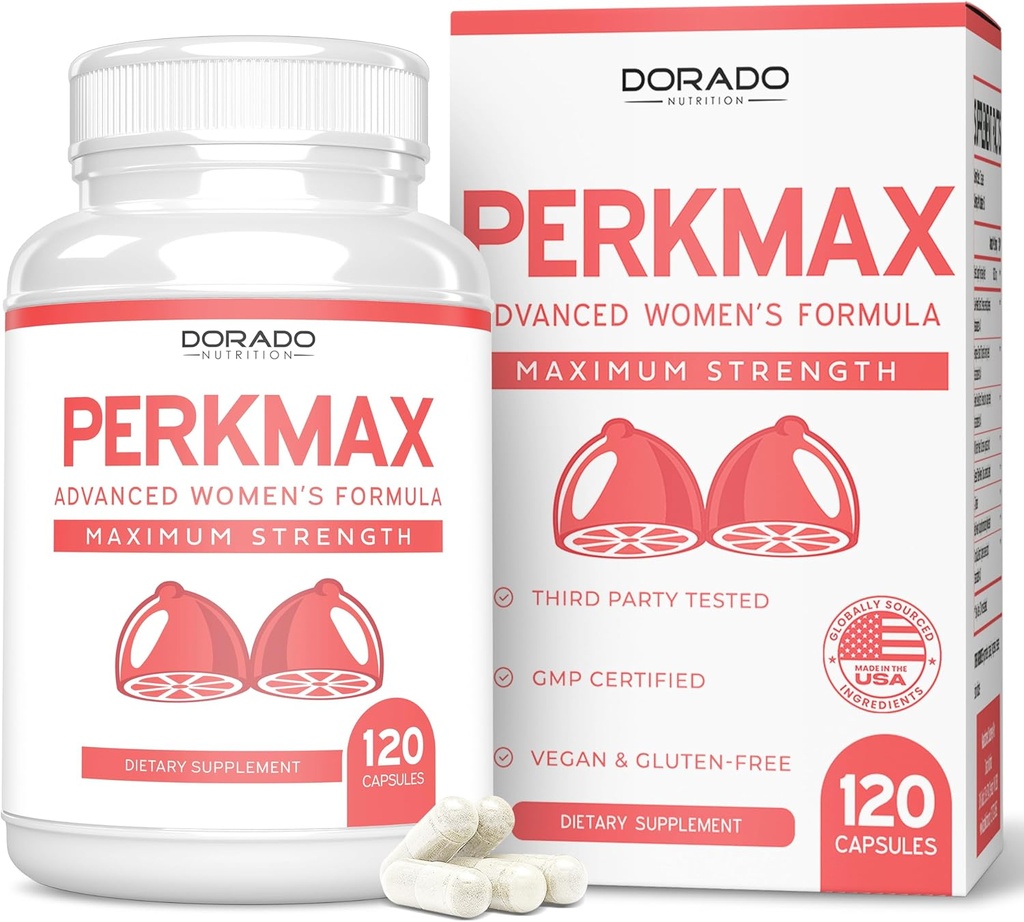 Pillole di sostegno del seno per le donne (120 conte) - Supplemento di supporto per le donne - Fenugreek, Saw Palmetto, L-tirosina, Dong Quai & Fennel Seed Extract Gluten Free - Non-GMO & USA MADE