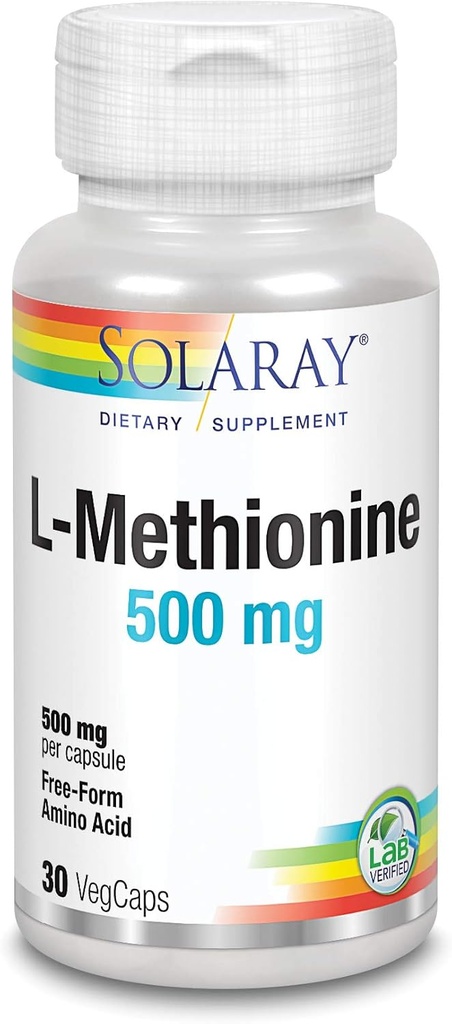 SOLARAY L-Metionina - Aminoacido Free Form - 500 MG (30 capsule)