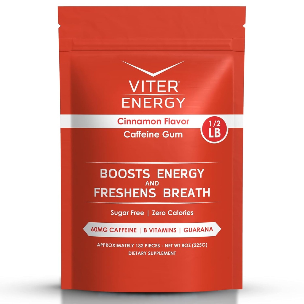 Viter Energy Caffeina Caffeina Caffeina, B Vitamine, Guarana, Sugar Free. (Cinnamone, 8oz, Bulk Bag)