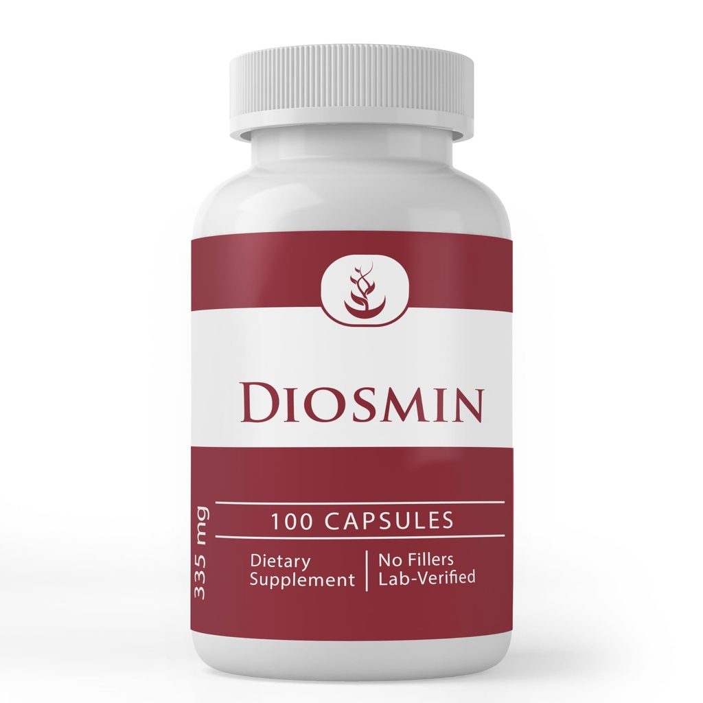 Ingredienti originali puri Diosmin (100 capsule) Sempre Pure, Senza Additivi o Filler, Lab verificato