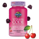 Gomma Multivitaminica da donna con ferro: Folato, Biotina, D3 & B12 per capelli, Pelle & Nails + Probiotici per salute e digestione immunitaria, Non OGM, Senza glutine, 90 Gummie di ciliegia
