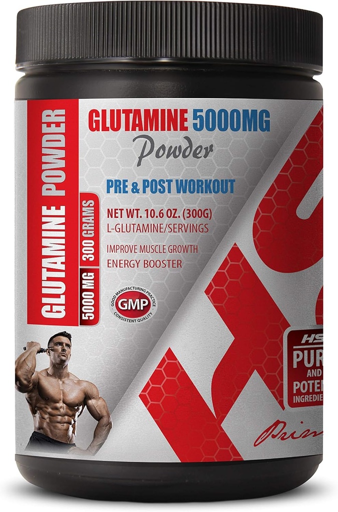 Post Workout Powder - PRE & Post Workout - GLUTAMINE Powder 5000MG - glutammina Aminoacido - 1 Can 300 Grammi