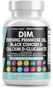 Clean Nutraceuticals DIM Evening Primrose Black Cohosh Calcium D-Glucarate Solforaphane Flax Seed Extract - Supporto ormonale Vitamine per le donne con Dong Quai - 60 Caps