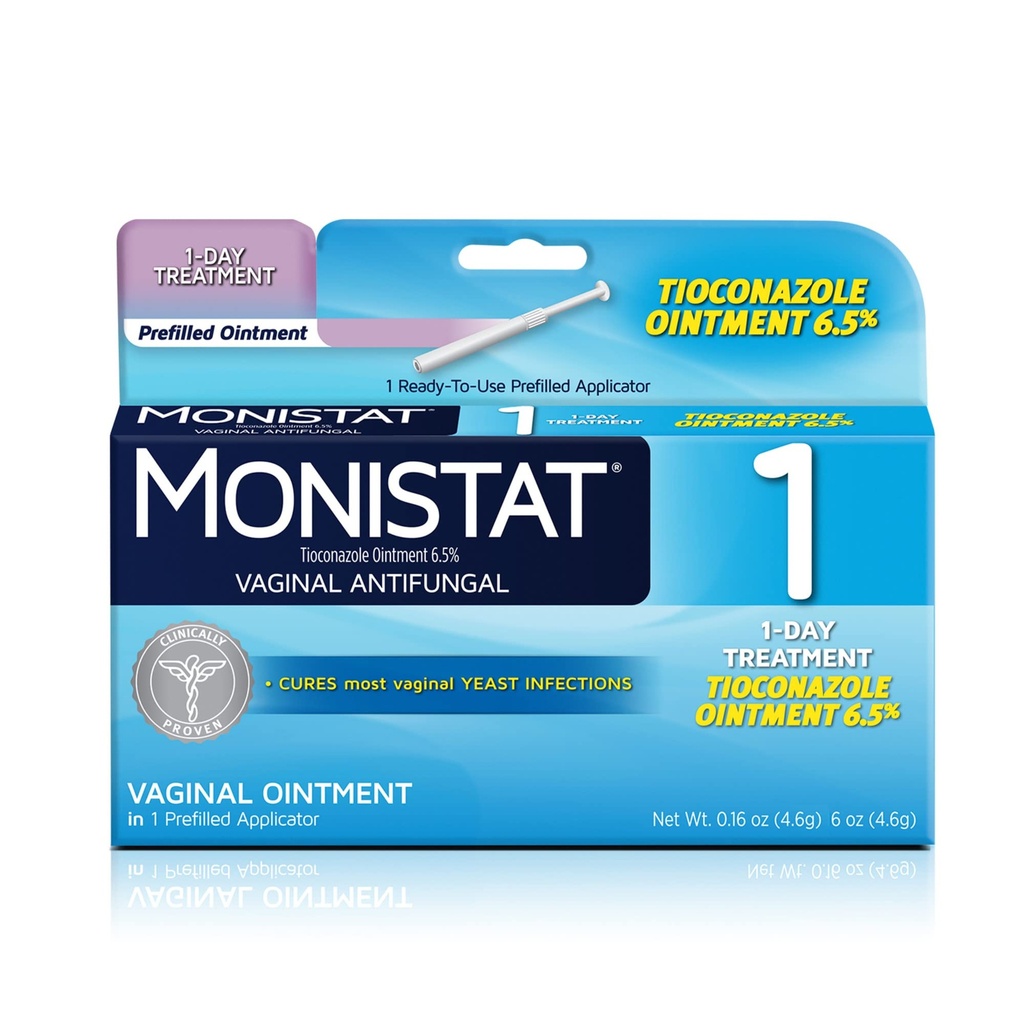 RepHresh Vaginal Gel 4ct (0.07oz) e Monistat 1 giorno Trattamento di infezione da lievito per le donne con 1 Tioconazole Ointment Applicator