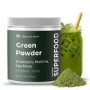 Super Greens Polvere con Matcha per la salute digestiva & Gut – 25 Superfood organici con probiotici, prebiotici, enzimi & marini – Vegan Superfood Powder for Bloating & Regularity - 30 Serve