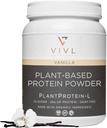 Vaniglia di polvere di proteine-L vegetale, vegano, organico, senza latticini, senza zucchero, senza glutine, Keto, basso carburo, ingredienti puliti, basso Fodmap, per uomini e donne, 25g, 27 Serve, 33oz