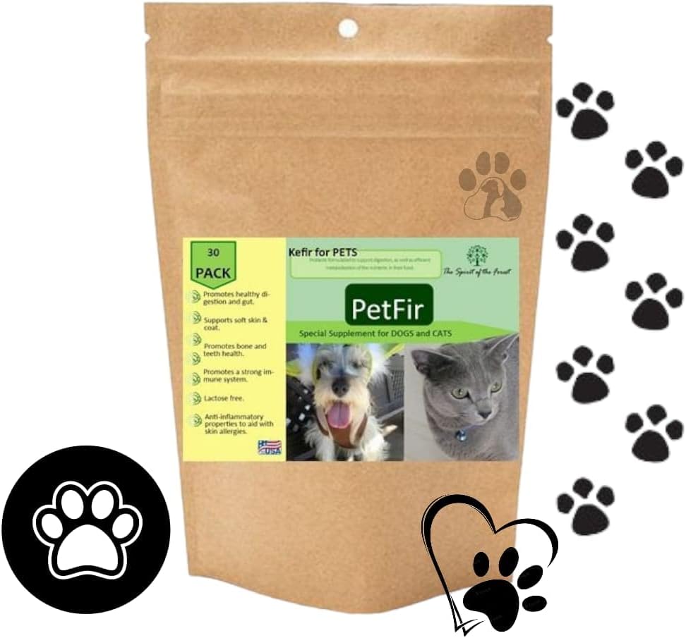 Petfir Pack Kefir per cani e gatti Supplemento Animali probiotici cane avanzato formula probiotica per il cane (50 gr)