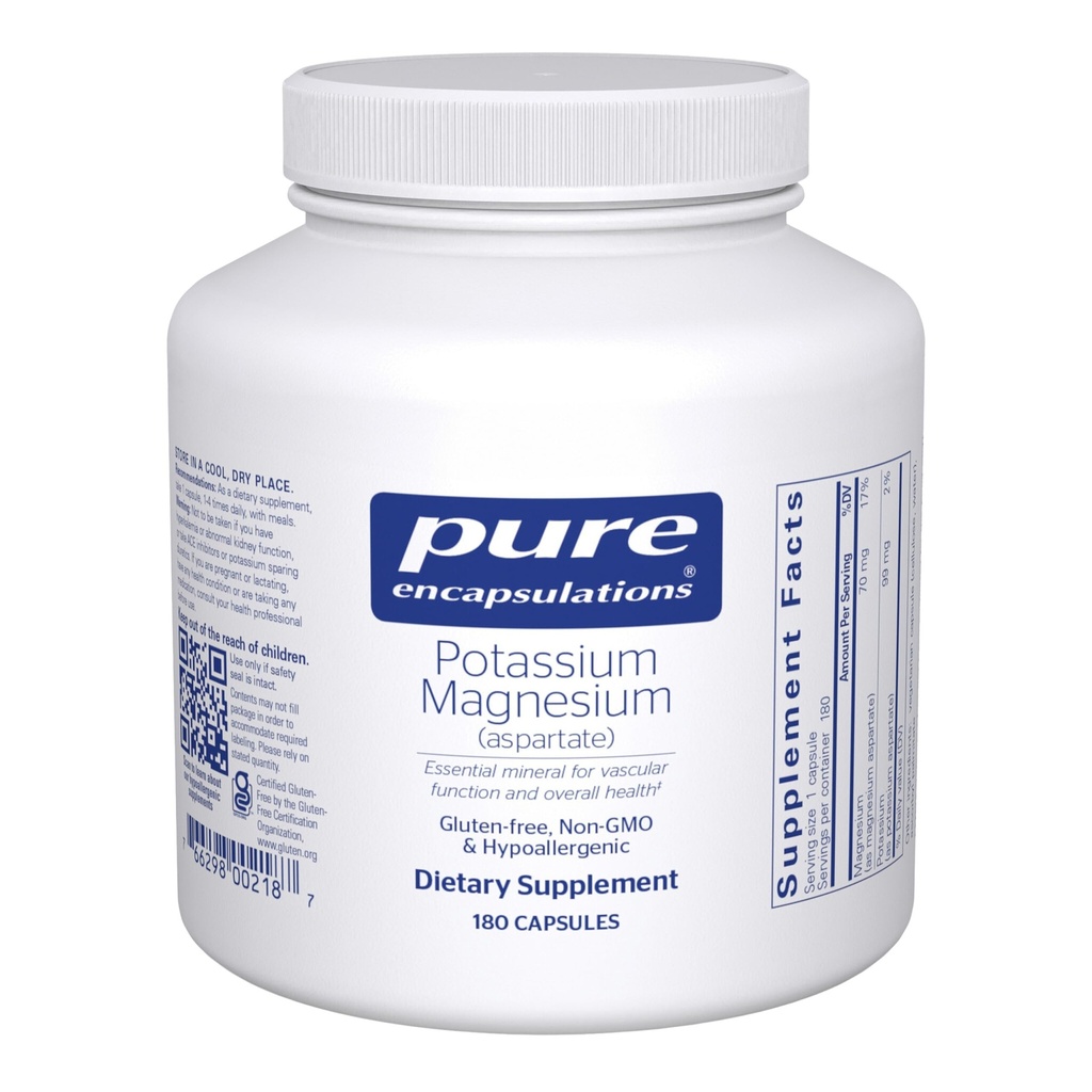 Pure Encapsulations Potassium Magnesium (Aspartate) | Supplemento al cuore di supporto, Muscolare, Bone e Nerve Health* | 180 capsule