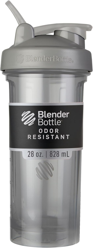 BlenderBottle Shaker Bottiglia Serie Pro Perfetto per frullati e pre allenamento, 28 once, grigio fumo