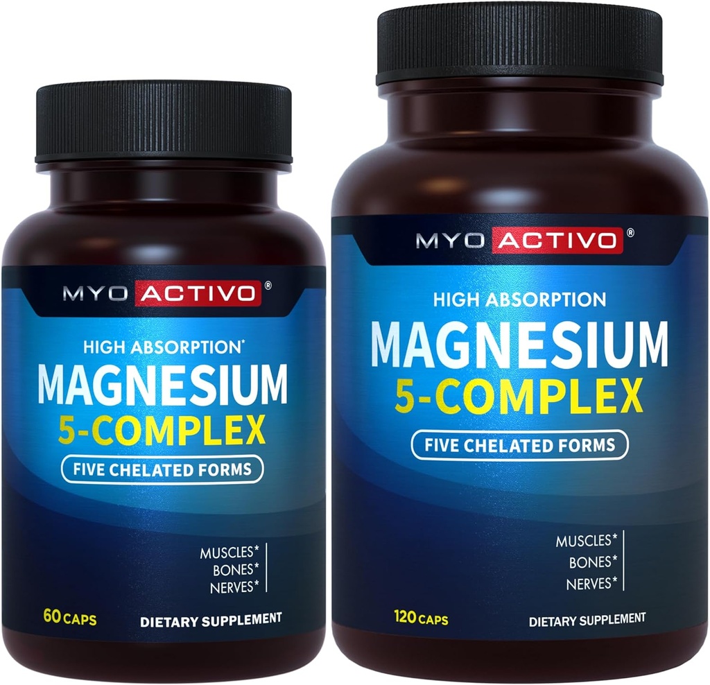 60ct + 120ct - MyoActivo 5-in-1 Magnesio Complesso - Alto assorbimento - Magnesio Chelato