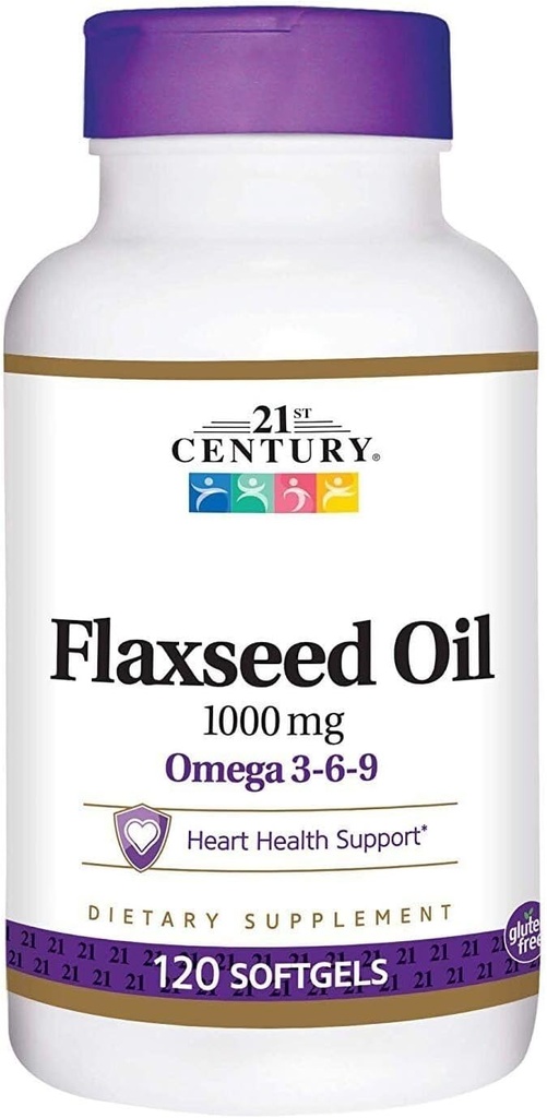 ikj Flaxseed olio Omega 3-6-9 Integratore alimentare Softgels 1000mg 120 ct