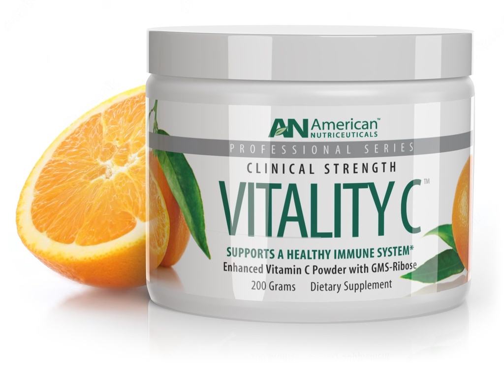 Nutriceuticals americano - Polvere di vitamina C - Supplemento per il supporto immunitario - Naturale, senza zucchero - Non-Acidic - 4000mg