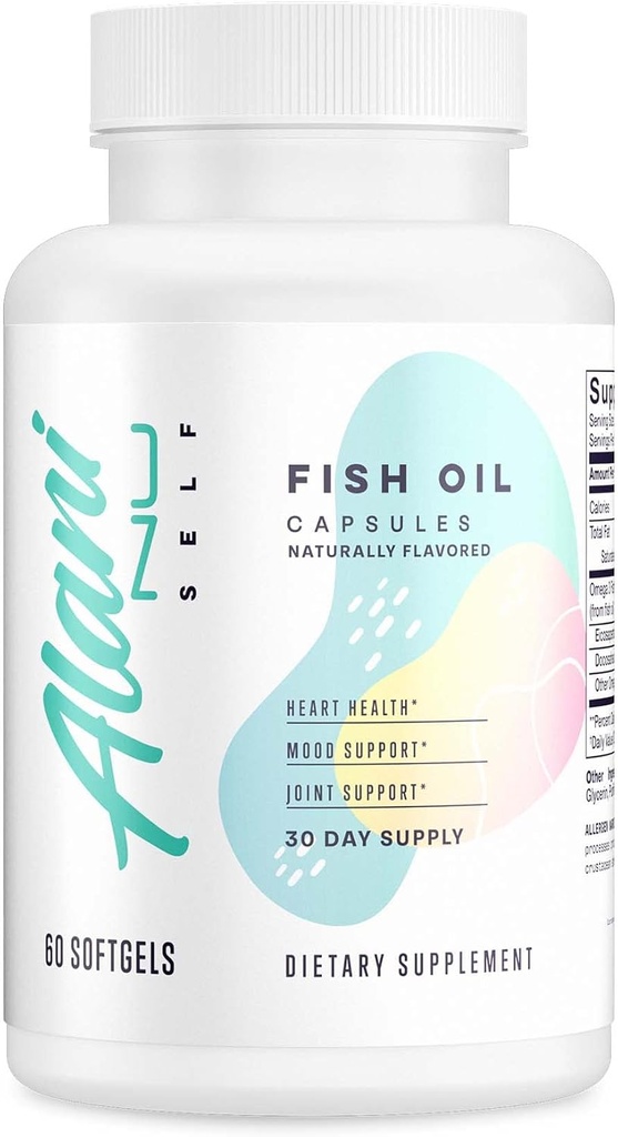 Alani Nu Omega 3 Fish Oil, 1500MG, 800mg EPA, 600mg DHA, senza glutine, (60 Softgels) 30 Serve