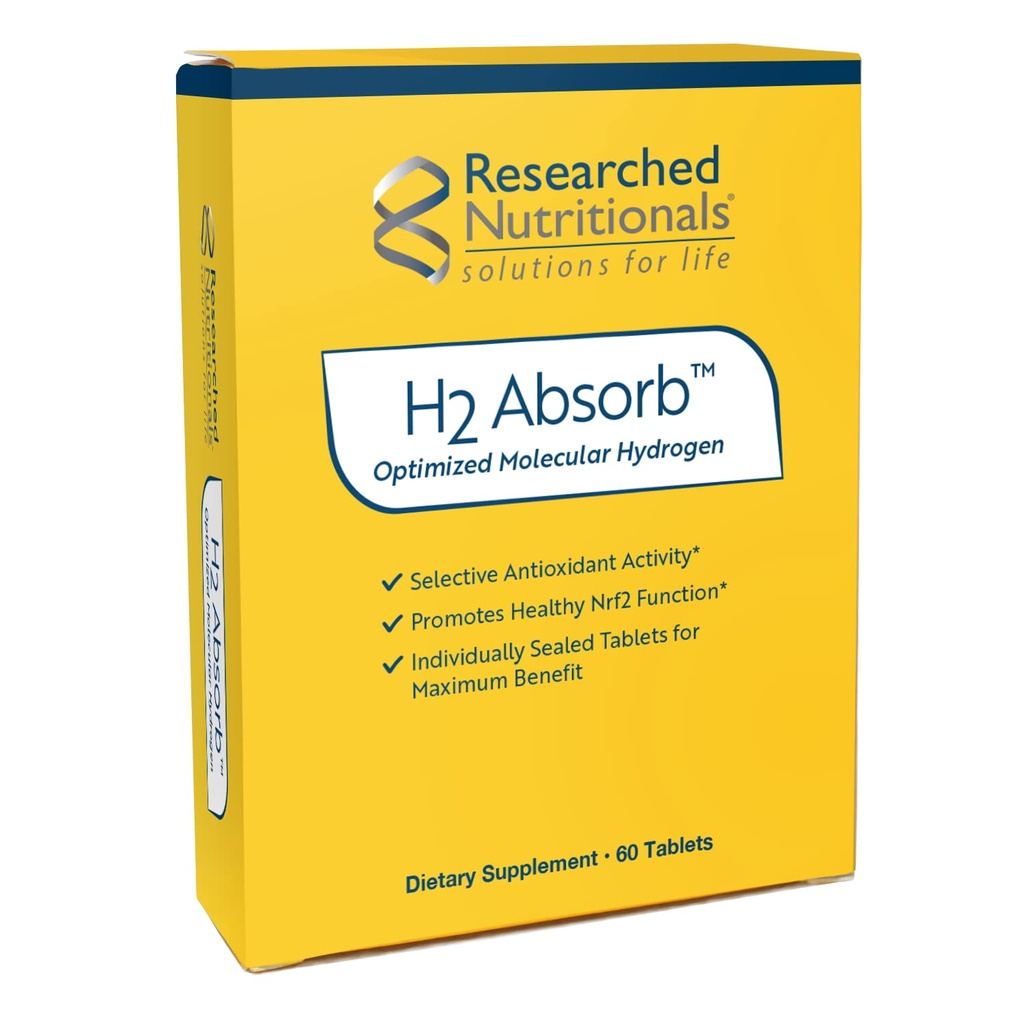 H2 Absorb Compresse di idrogeno Molecolare - Integratore Idrogeno istantaneo dell'acqua e dell'antiossidante - Bevande rigeneranti per promuovere l'energia e l'invecchiamento sano (60 compresse)