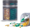 Extra Large Supplemento organizzatore e custodia per pillole portatile con 8 scomparti doppio strato Dispenser di medicina Mensile Vitamine Organizzatori Pillole Bottiglia,Gray