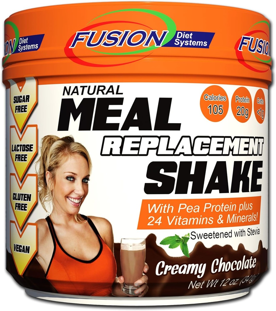 Polvere di proteina di sostituzione del meal vegana della pianta di fusione – aroma di cioccolato cremoso, migliore sciocchezza completa di prestazioni sportive pura, senza glutine, senza zucchero, 10 porzioni, da sistemi di dieta di Fusion