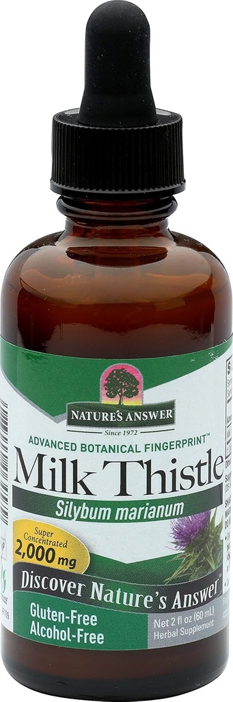 Estratto di cardo del latte di risposta della natura | Promuove la funzione di fegato sano | Pulire e Detox supplemento | Non-OGM, Kosher Certificato & Gluten-Free 1oz (2 pacchetto)