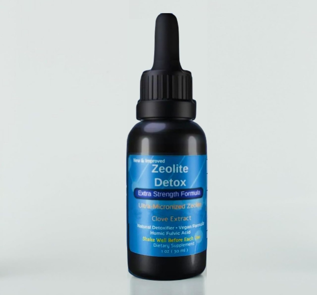 Liquified Zeolite Fulvic e Humic Acid Immune Gut Support Liquid Cleanser Zeolite 1 oz Bottiglia di vetro exp 10/01/27