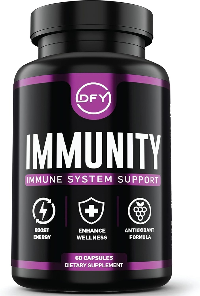DFY capsule di supporto immunitario - con sambuco di sambuco di sambuco, vitamina C, sambuco di sambuco, vitamina D3 5000 IU, zinco e zenzero