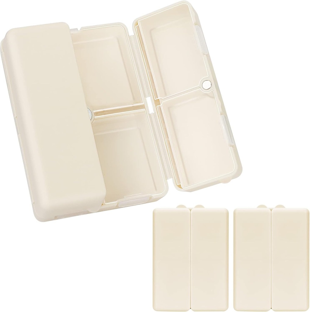 FYY Daily Pill Organizer, 2 Pcs 7 scomparti Portable Pill Case Travel Pill Pill Organizer,[Folding Design] Pill Box per Purse Pocket per tenere Vitamine,Cod Liver Oil,Supplements and Medicine-White