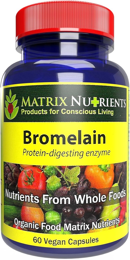 BROMELAIN - Altamente Potente, 100% Organico, Protein-Digesting Enzyme! Migliorare la digestione - Capsule Vegan (60ct)