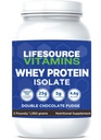 Vitamine LifeSource 3 lb - US Dairy Cows Grass Fed Whey Protein Isolate - Double Chocolate Fudge addolcito w/Stevia - 3 lb Polvere