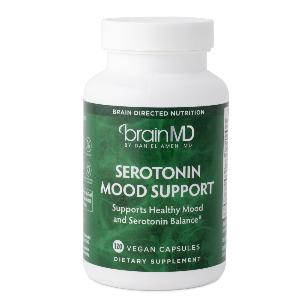 BRAINMD Dr Amen Serotonin Mood Support - 120 Capsule - Supporta l'equilibrio sano della serotonina - Gluten Free - 30 Serve