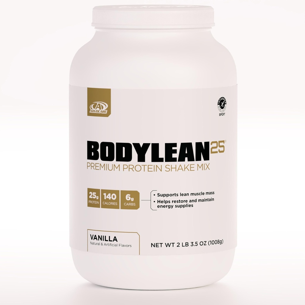 AdvoCare BodyLean25 - Polvere proteica con isolato di proteine del siero - Supporta la costruzione del muscolo e un corpo magra - Offre il supporto energetico* - Vanilla, 4.5 oz