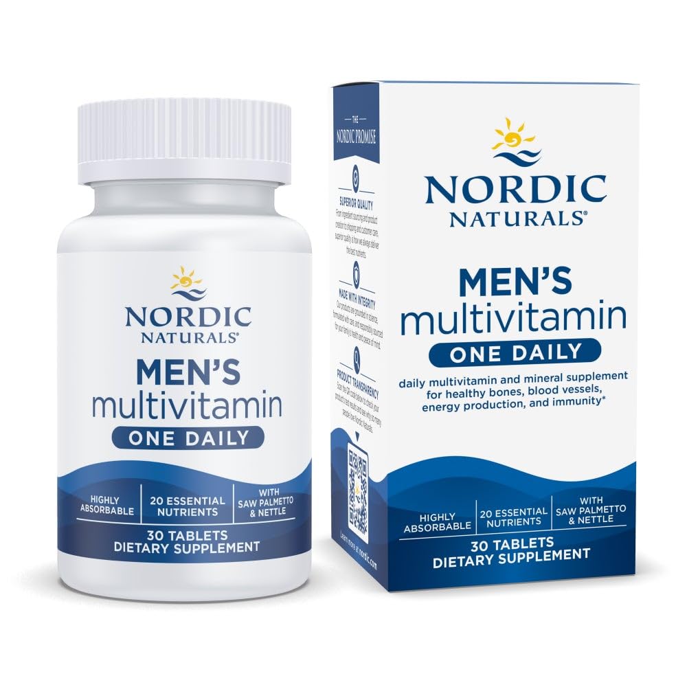 Nordic Naturals Multivitamin One Daily - Bone, Energy, & Blood-Vessel Support - Integratore di immunità - 20 Nutrienti Essenziali - 30 Tavole - 30 Serve