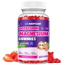 Gummie di Magnesio per bambini - Magnesio Glycinate Gummies con Vitamina D3, B6, Potassium & Ashwagandha, Magnesio per bambini e adulti Rilassamento, Sonno, Cervello & Bone Salute -Vegan Fragola 60ct