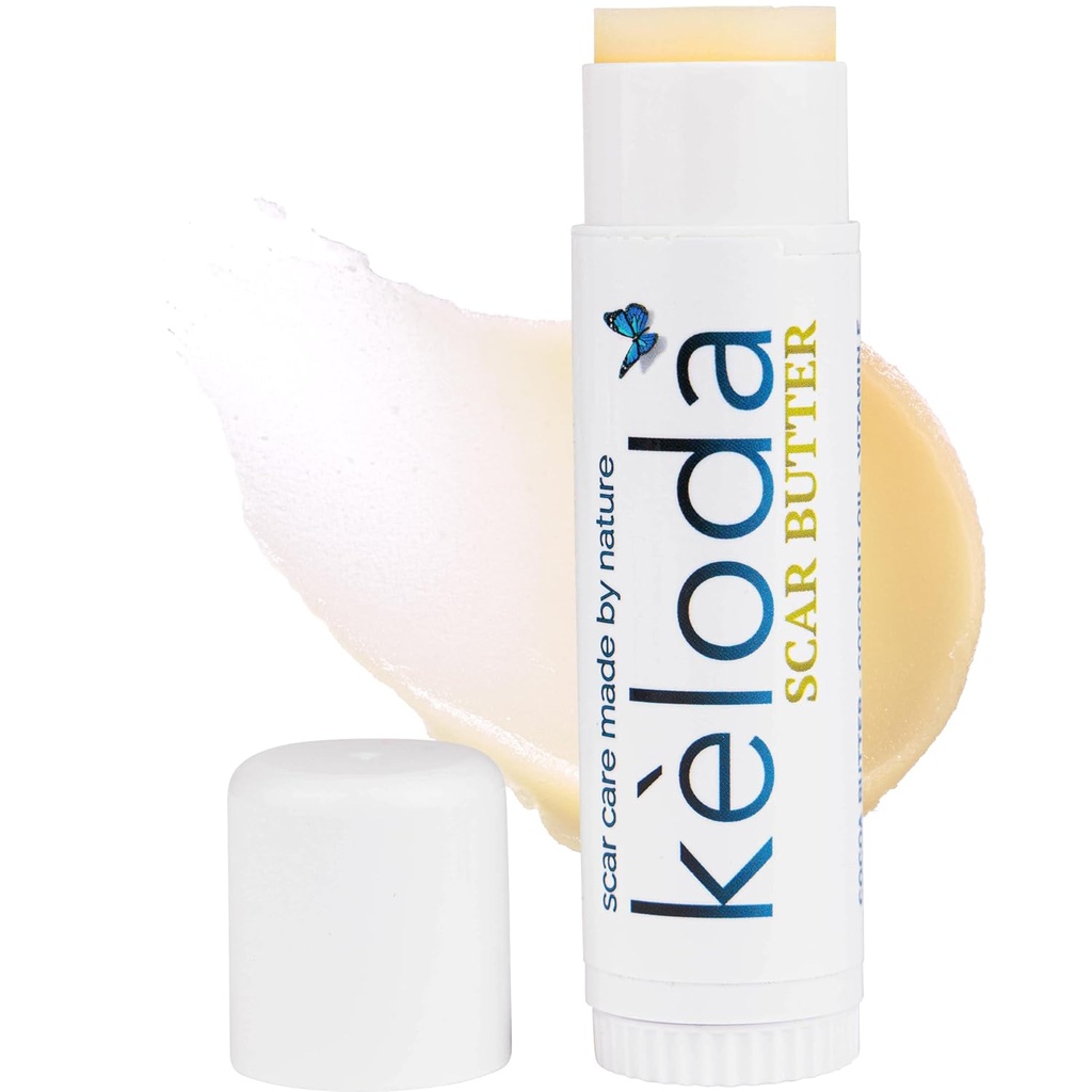 Keloid Scar Care Butter Stick, Sciarpe & Keloids Trattamento Balm, Per Cicatrici Chirurgiche & Keloids da Piercing, Barattoli elasticizzati, Acne, Con Anti-Scar Cocoa, Burro di Karitè, Coconut, & Jojoba Oli