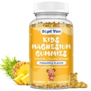 Magnesio Gummies per Bambini - Magnesio Citrato Supplemento con Vitamina B6, L-teanina, Camomilla & Lemon Balm - Magnesio calmo per bambini e adulti Dormire, Relax, Ananas Flavor 60 Gummies