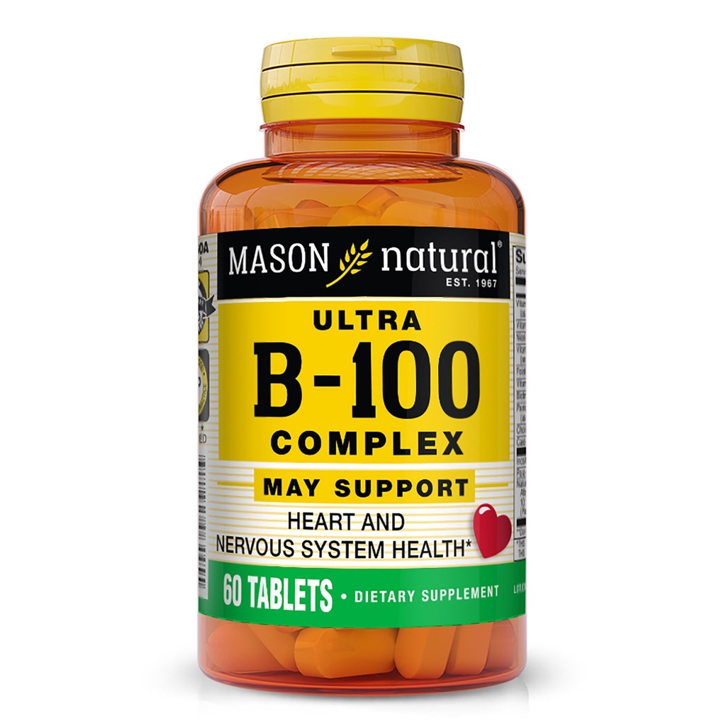 MASON NATURAL Ultra B,100 Complex, 100, alimentazione giornaliera, per il normale supporto immunitario e il metabolismo energetico